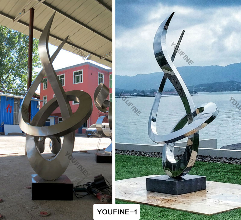 outdoor modern Large Abstract Metal figure Sculpture Tamara Kvesitadze Ali Nino for Sale  CSS-114